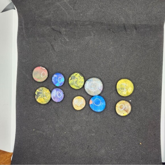 Handmade Refrigerator Magnets Rainbow Extra Strong Glass Cabochon Art Set 10 - Picture 2 of 6